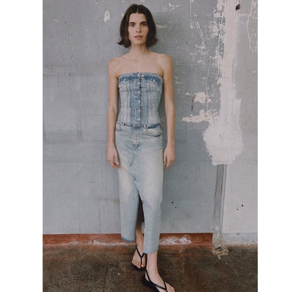 Zara DENIM SKIRT TRF - Picture 3 of 16